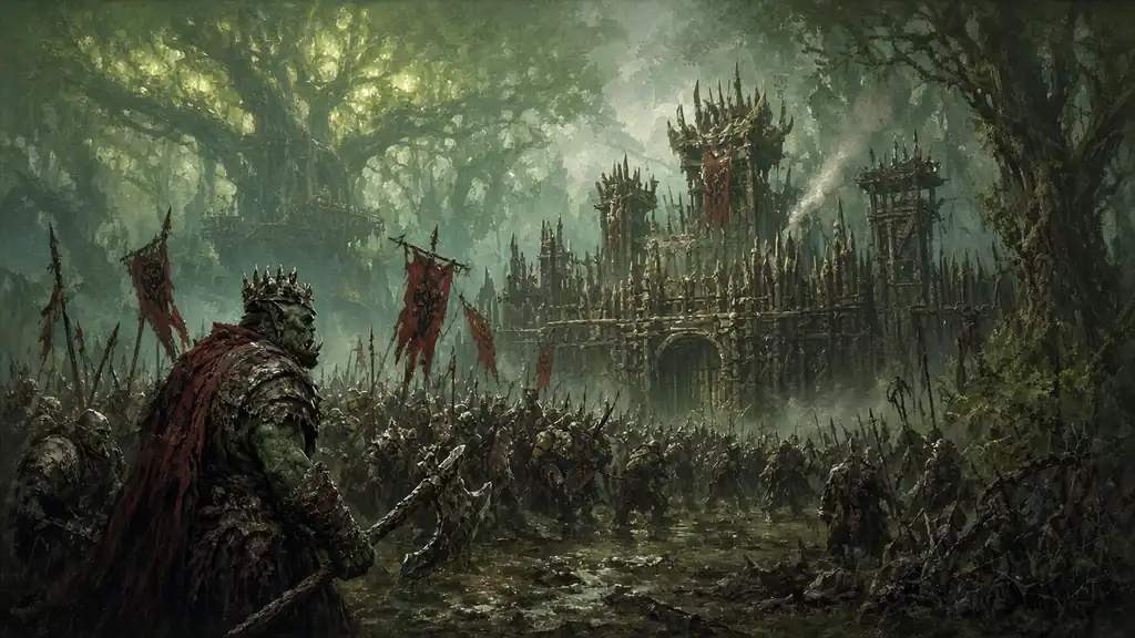 Original fantasy illustration for Crushbone & the Faydark Orcs
