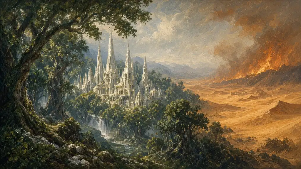 Original fantasy illustration for The Elddar and Takish-Hiz