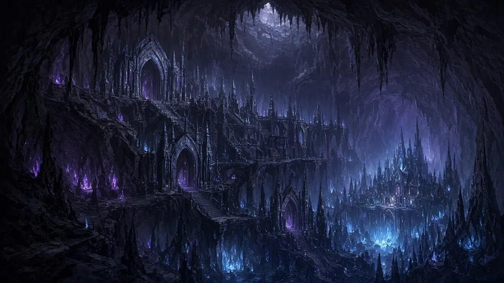 Original fantasy illustration for Neriak and the Teir’Dal